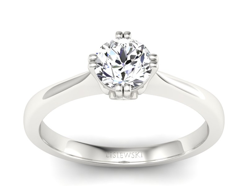 Złoty pierścionek z brylantami białe złoto - p16703b