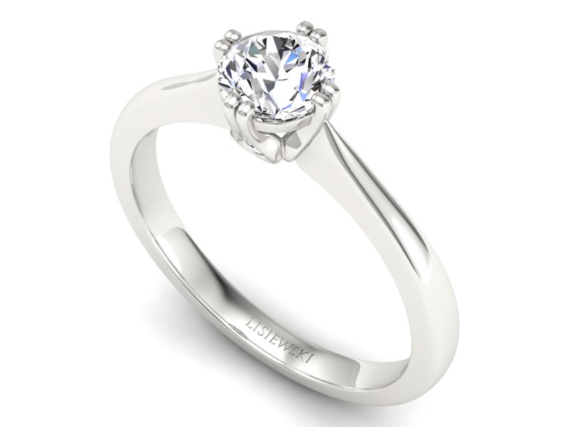 Złoty pierścionek z brylantami białe złoto - p16703b — zdjęcie 3