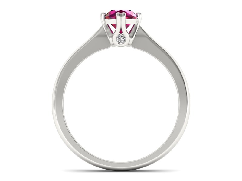 Pierścionek z rubinem i brylantami białe złoto - p16703br — zdjęcie 2