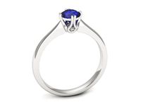 Pierścionek z szafirem białe złoto z brylantami gold 14k - p16703bszc- 3