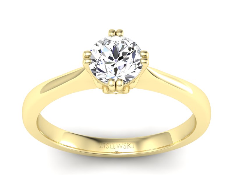 Złoty pierścionek z brylantami żółte złoto - p16703z