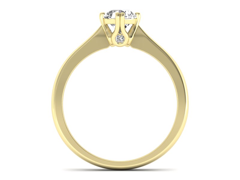 Złoty pierścionek z brylantami żółte złoto - p16703z — zdjęcie 2