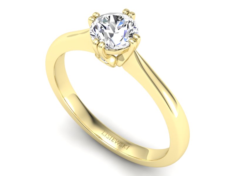 Złoty pierścionek z brylantami żółte złoto - p16703z — zdjęcie 3