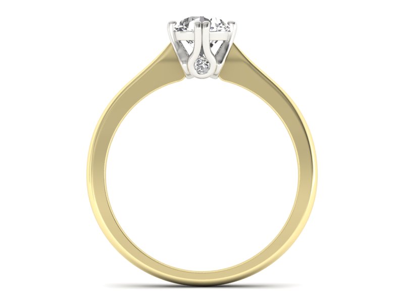 Pierścionek z brylantami żółte białe złoto - p16703zb — zdjęcie 2