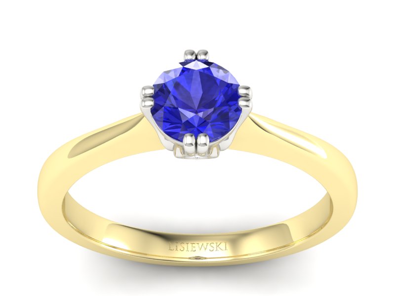 Pierścionek z szafirem z brylantami - p16703zbszc