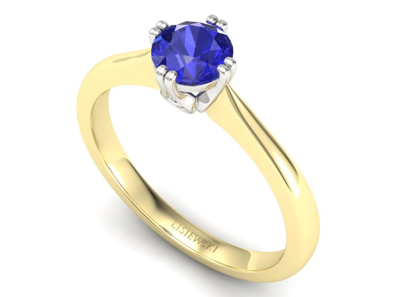 Pierścionek z szafirem z brylantami - p16703zbszc — zdjęcie 3