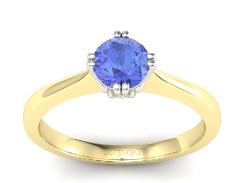 Pierścionek z tanzanitem i brylantami - p16703zbt