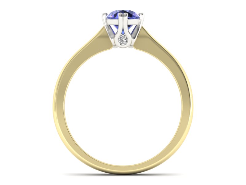 Pierścionek z tanzanitem i brylantami - p16703zbt — zdjęcie 2