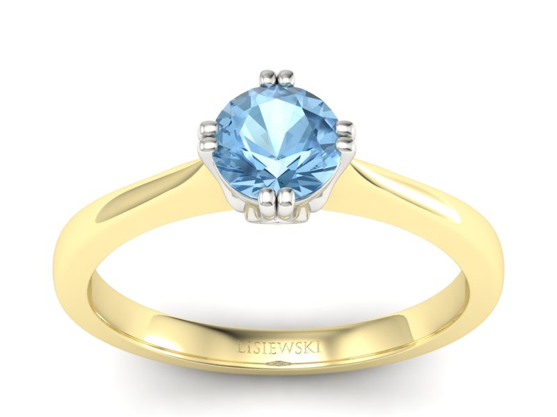 Pierścionek z topazem i brylantami - p16703zbtp