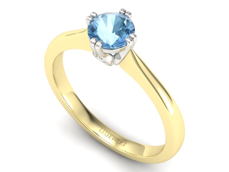 Pierścionek z topazem i brylantami - p16703zbtp — zdjęcie 3