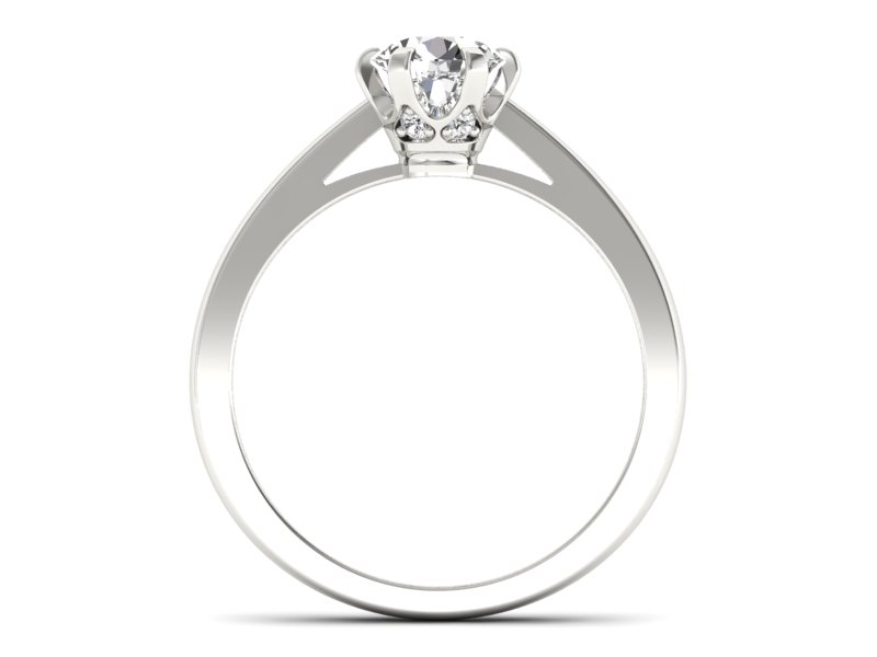 Złoty pierścionek z brylantami białe złoto - p16704b — zdjęcie 2