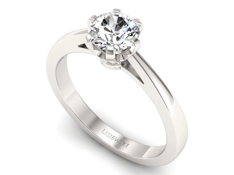 Złoty pierścionek z brylantami białe złoto - p16704b — zdjęcie 3