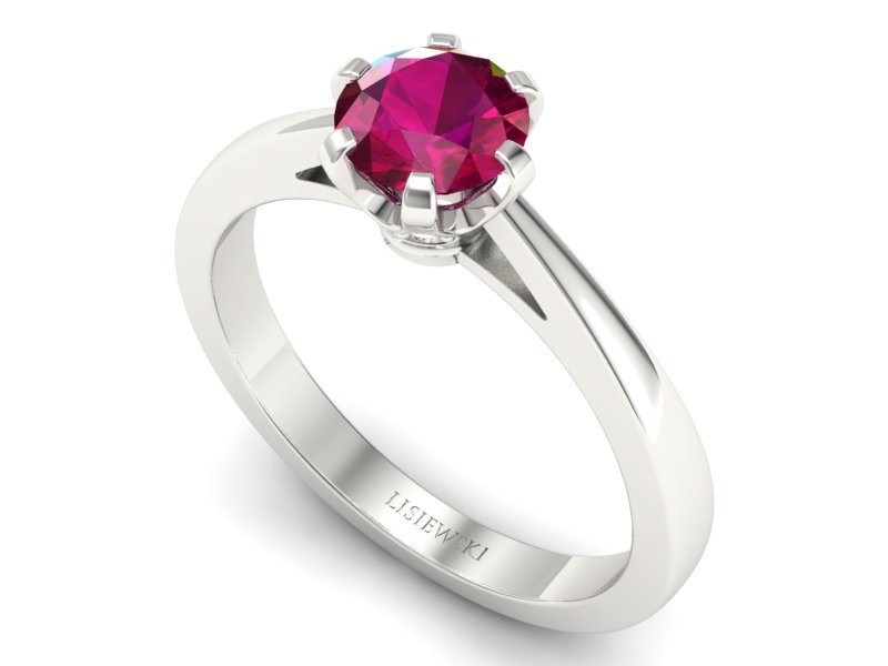 Pierścionek z rubinem i brylantami białe złoto - p16704br — zdjęcie 3