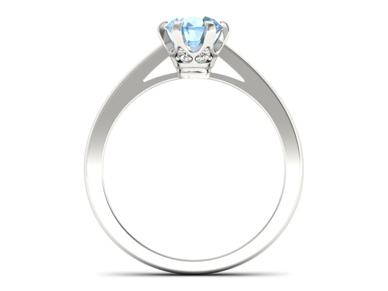 Pierścionek z topazem i brylantami białe złoto - p16704btp — zdjęcie 2