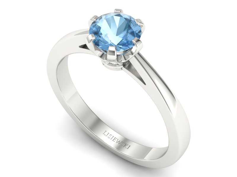 Pierścionek z topazem i brylantami białe złoto - p16704btp — zdjęcie 3