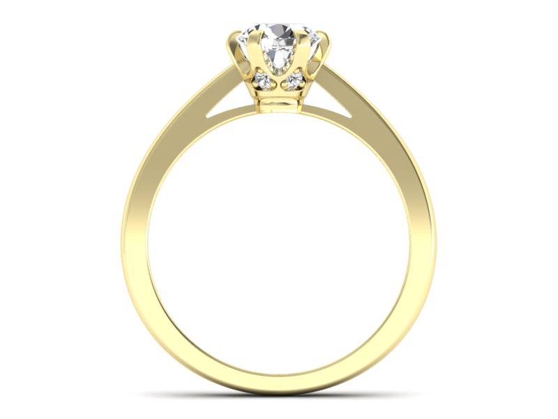 Złoty pierścionek z brylantami żółte złoto - p16704z — zdjęcie 2