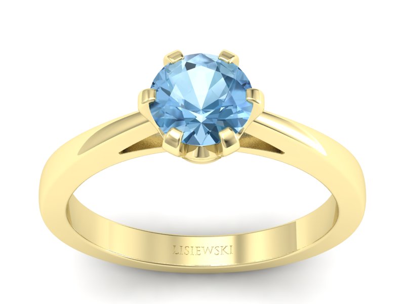 Złoty pierścionek z topazem i brylantami - p16704ztp