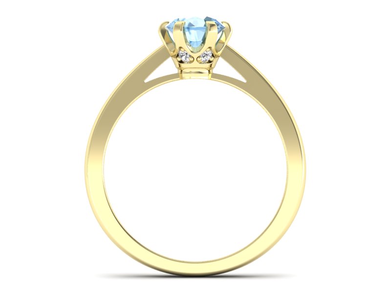 Złoty pierścionek z topazem i brylantami - p16704ztp — zdjęcie 2