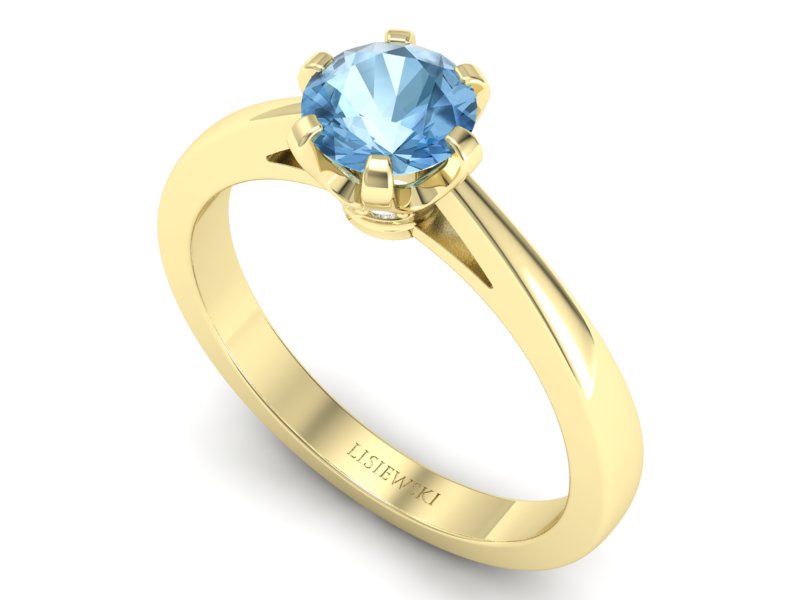 Złoty pierścionek z topazem i brylantami - p16704ztp — zdjęcie 3