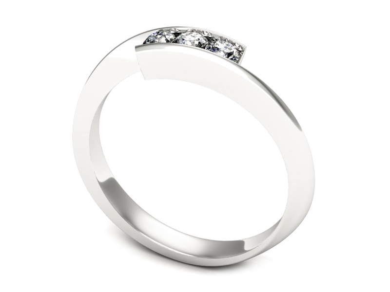 Złoty pierścionek z brylantami białe złoto - p16705b — zdjęcie 3
