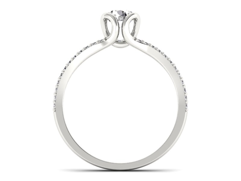 Złoty pierścionek z brylantami białe złoto - p16707b — zdjęcie 2