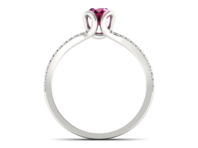 Pierścionek z rubinem i brylantami białe złoto - p16707br — zdjęcie 2
