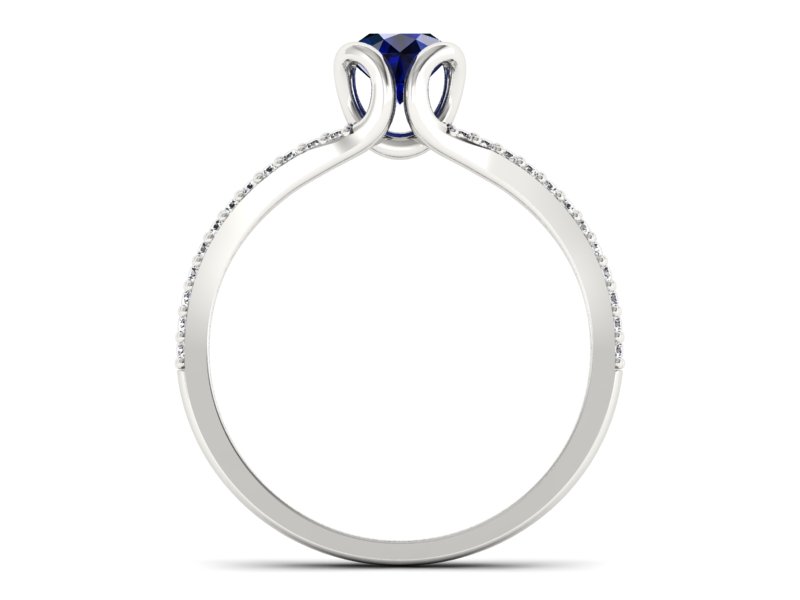 Pierścionek z szafirem i brylantami - p16707bsz — zdjęcie 2