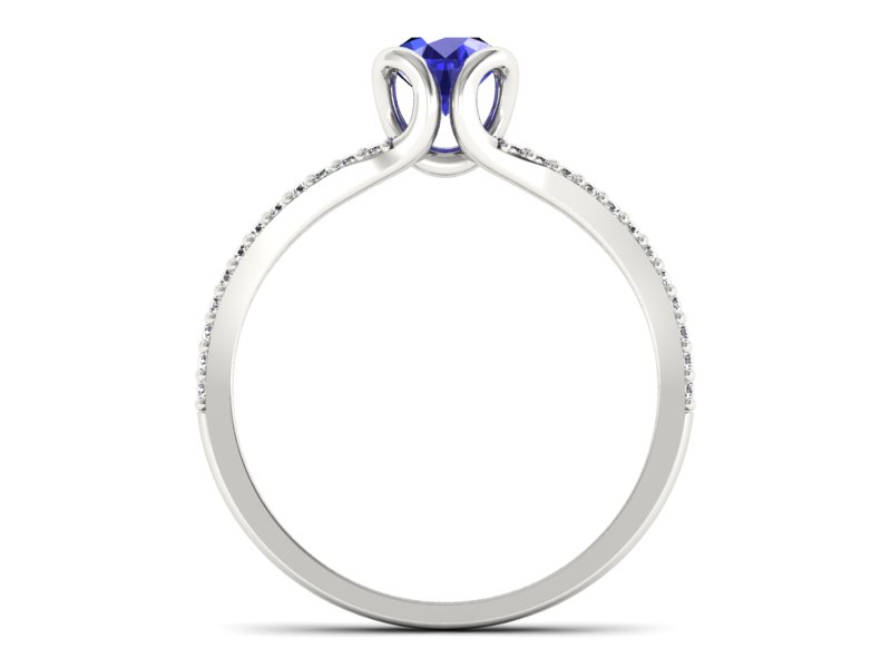 Pierścionek z szafirem i brylantami - p16707bszc — zdjęcie 2