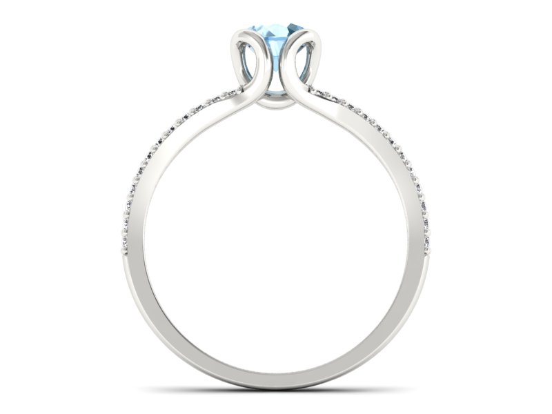 Pierścionek z topazem i brylantami białe złoto - p16707btp — zdjęcie 2