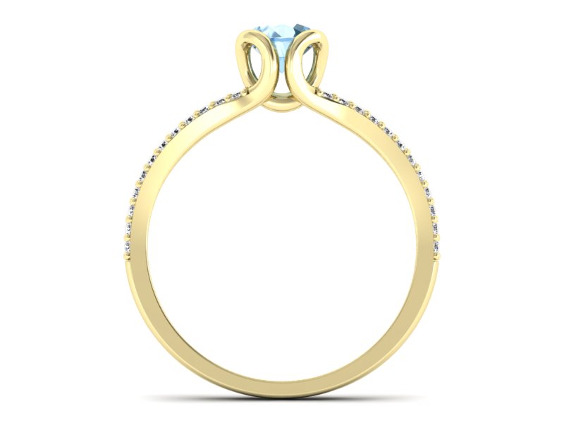 Pierścionek z topazem i brylantami żółte złoto - p16707ztp — zdjęcie 2