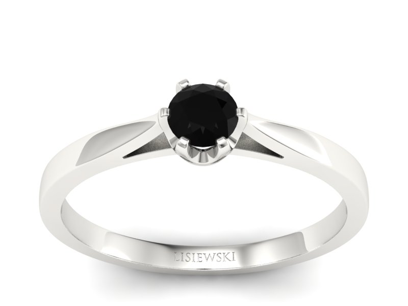 Wyjątkowy pierścionek z czarnym diamentem - p16708bcd