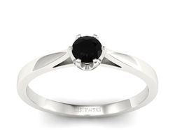 Pierścionek z czarnym diamentem - p16708bcd