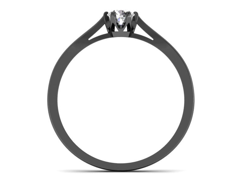 Pierścionek zaręczynowy z diamentem czarne złoto - p16708cz - 2
