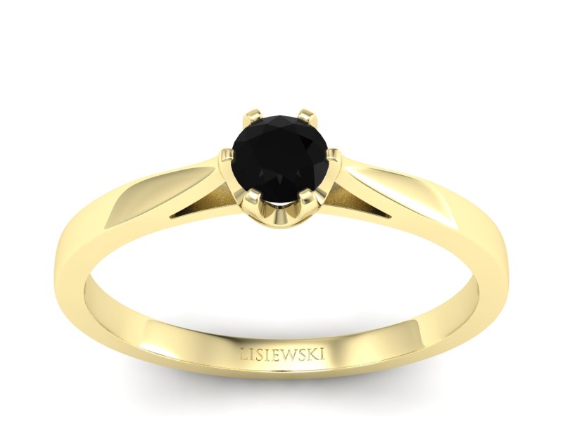 Wyjątkowy pierścionek z czarnym diamentem - p16708zcd