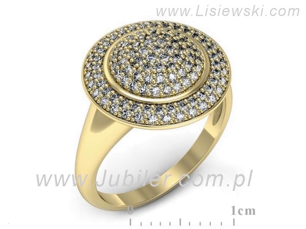 Złoty Pierścionek z brylantami złoto próby 585 żółte złoto - p16709z- 1
