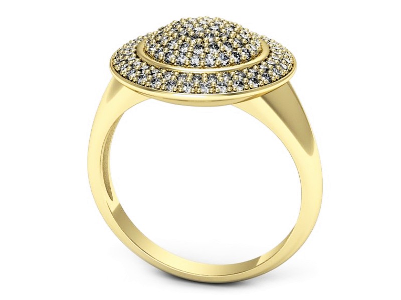 Złoty pierścionek z brylantami żółte złoto - p16709z — zdjęcie 3