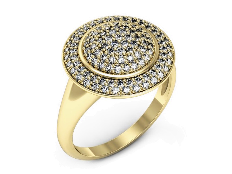 Złoty pierścionek z brylantami żółte złoto - p16709z