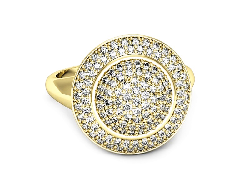 Złoty pierścionek z brylantami żółte złoto - p16709z — zdjęcie 2