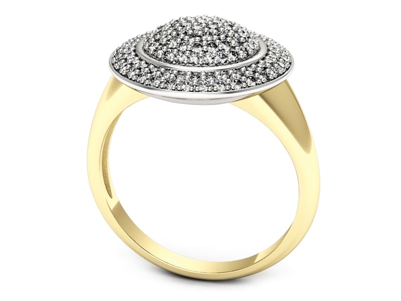 Pierścionek z brylantami żółte białe złoto - p16709zb — zdjęcie 3