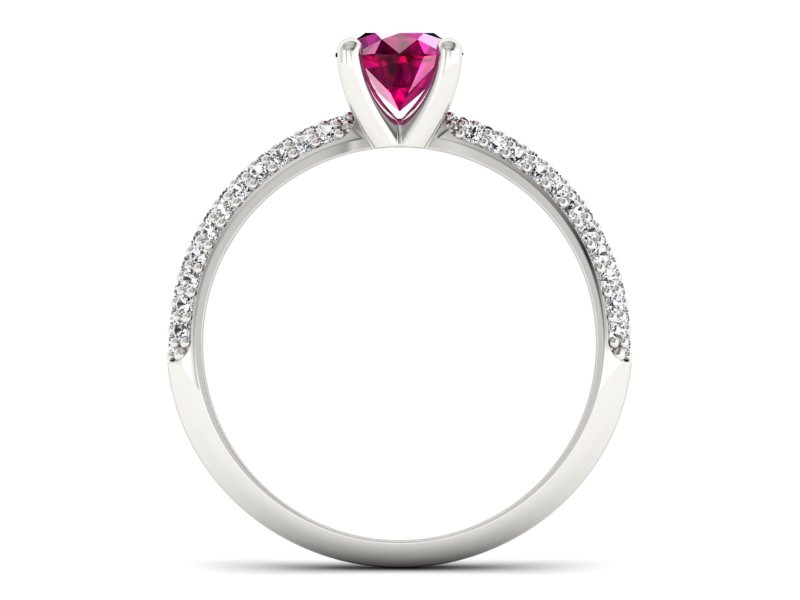 Pierścionek z rubinem i brylantami białe złoto - p16710br — zdjęcie 2