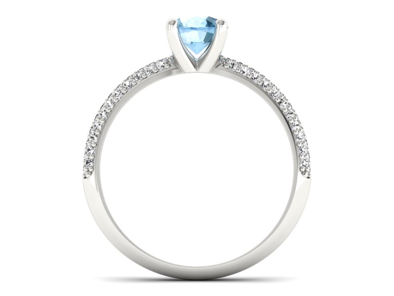Pierścionek z topazem i brylantami białe złoto - p16710btp — zdjęcie 2