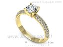 Pierścionek zaręczynowy z diamentami żółte złoto na zaręczyny — p16710z