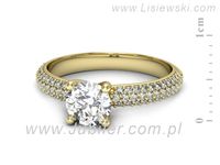 Pierścionek zaręczynowy z diamentami żółte złoto na zaręczyny - p16710z- 2