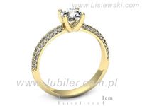 Pierścionek zaręczynowy z diamentami żółte złoto na zaręczyny - p16710z- 3