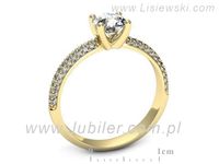 Pierścionek zaręczynowy z diamentami żółte złoto na zaręczyny - p16710z- 3