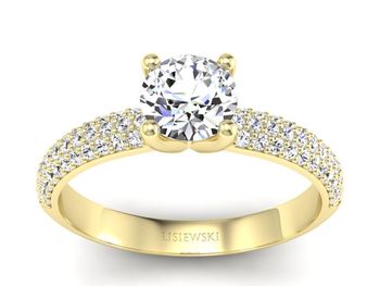 Pierścionek zaręczynowy z diamentami żółte złoto - p16710z - 1