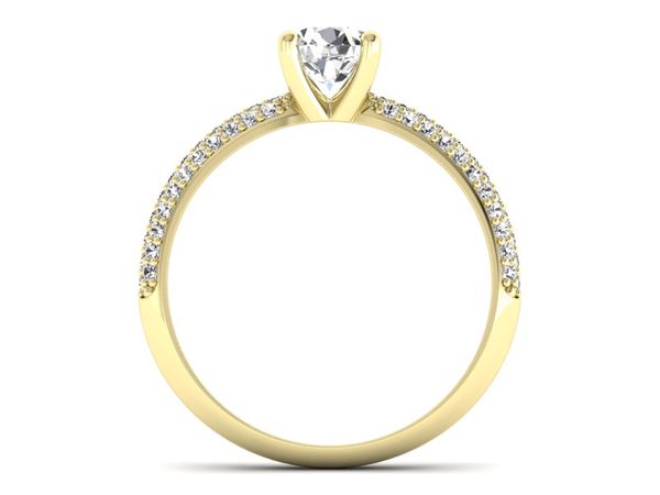 Pierścionek zaręczynowy z diamentami żółte złoto - p16710z