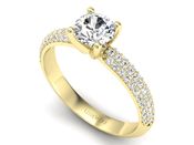 Pierścionek zaręczynowy z diamentami żółte złoto - p16710z - 3