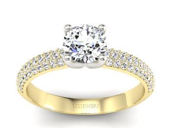 Pierścionek zaręczynowy z diamentami złoto 585 - p16710zb - 1