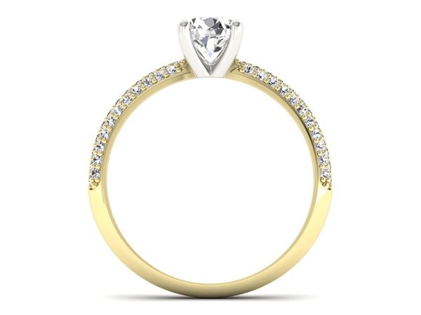 Pierścionek zaręczynowy z diamentami złoto 585 - p16710zb
